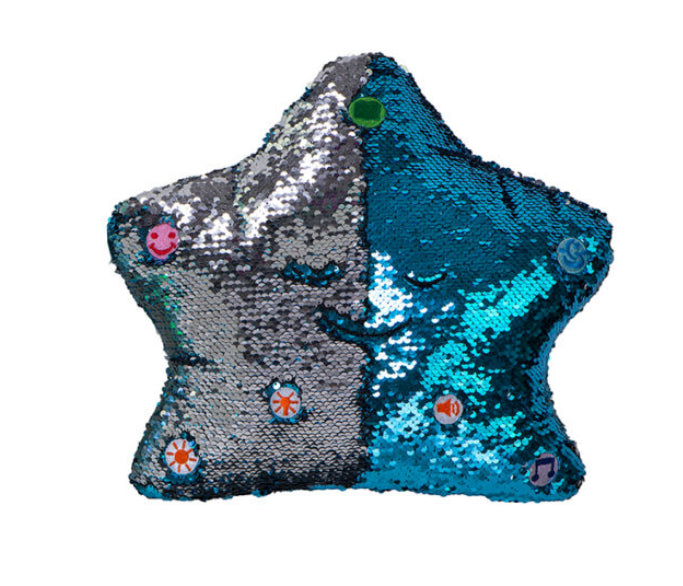 My Dua Pillow - Blue & Silver (Flippable Sequins)