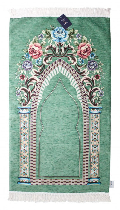 Luxury - Chenille Blossom Grey Prayer Mat