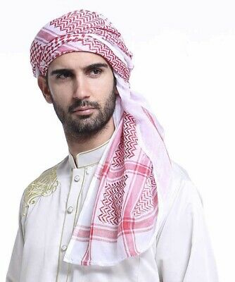 Palestinian Scarf Mens Red/White (Keffiyeh)