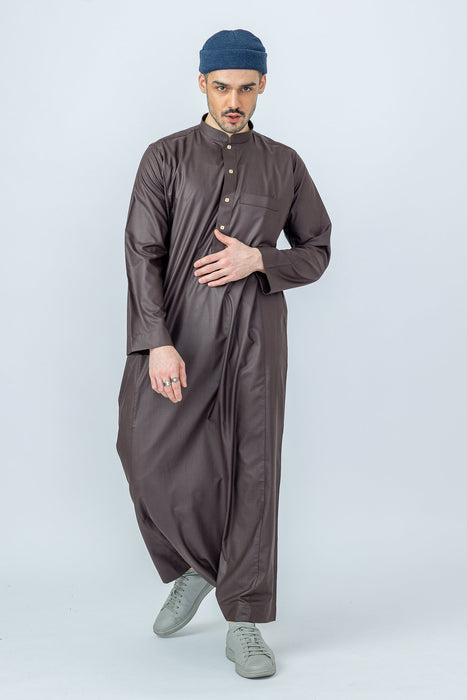 Al Noor Classic Square Button Brown