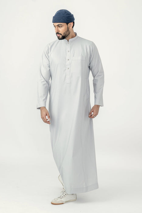 Al Noor Classic Square Button Grey