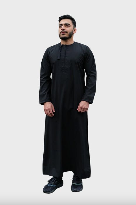 Al Noor Habeel Black/Black Omani Thobe