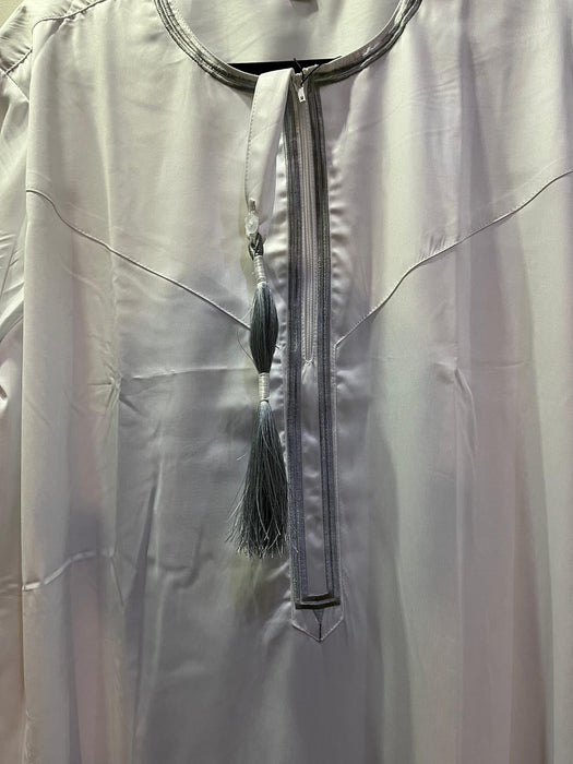 Alif Elegant Shine Omani Men - White/Silver