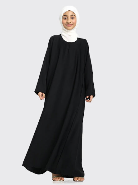 Children Plain Abaya Black