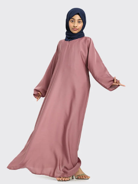 Children Plain Abaya Pink