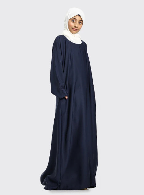 Children Plain Abaya Navy