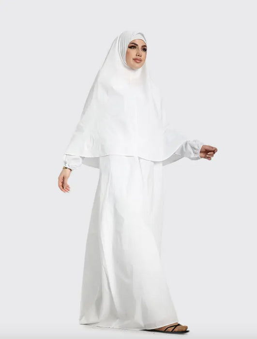 Hajj/Umrah 3 Piece Abaya - White