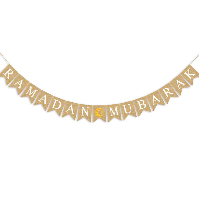 Ramadan Mubarak Burlap Banner