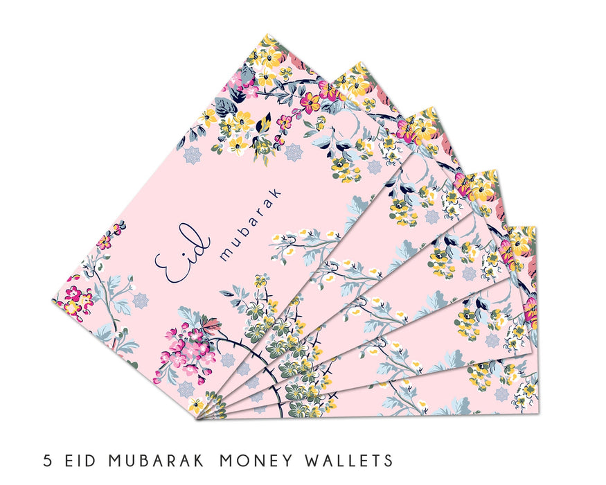 Money Wallets - Eid Mubarak Pack of 5 Pink