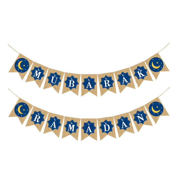 Ramadan Mubarak Bunting - Blue