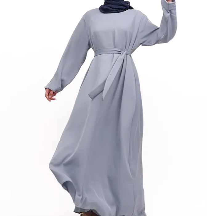 Cuff Plain Abaya Blue