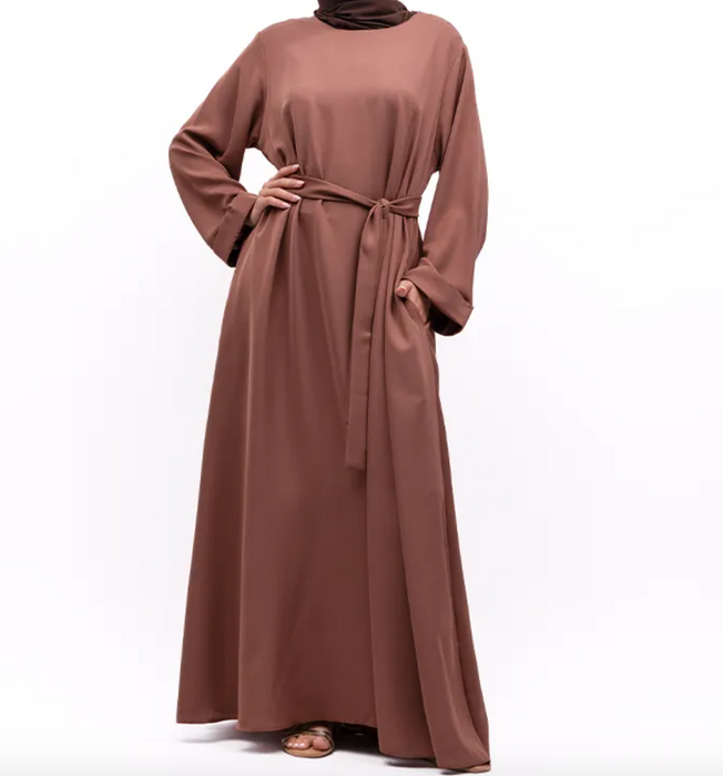 Cuff Plain Abaya Mocha