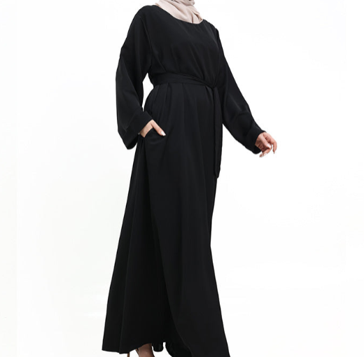 Cuff Plain Abaya Black