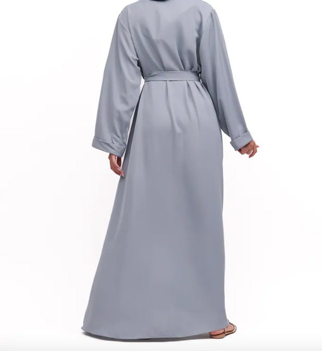 Cuff Plain Abaya Blue