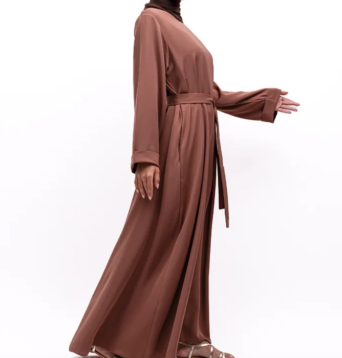 Cuff Plain Abaya Mocha