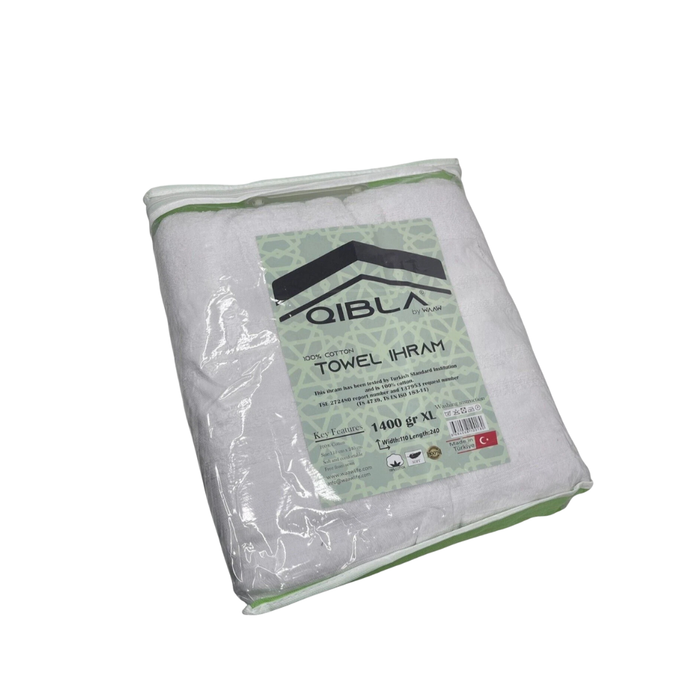 Qibla - Premium Cotton Ihram 1400gm XL Tall (Hajj / Umrah)
