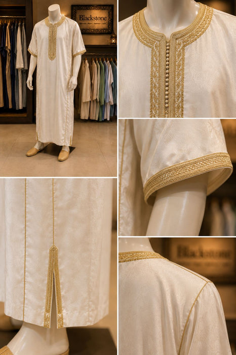 Luxury Moroccan Short Sleeve - Cream