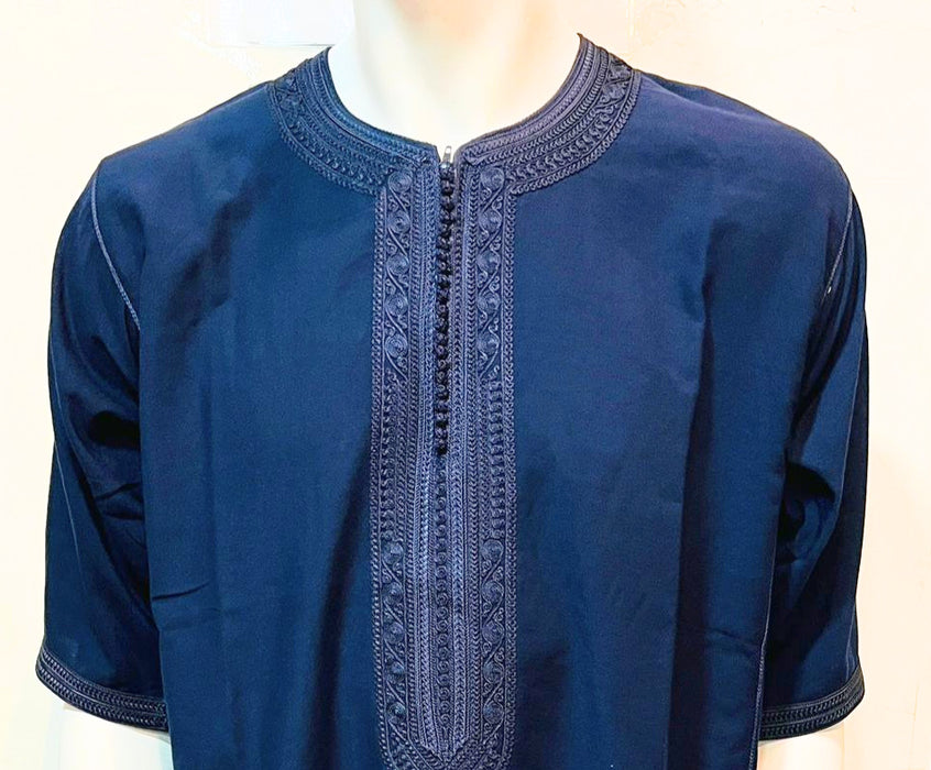 Luxury Moroccan Short Sleeve - Navy