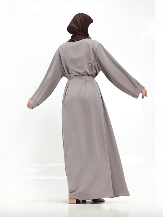 Cuff Plain Abaya Stone