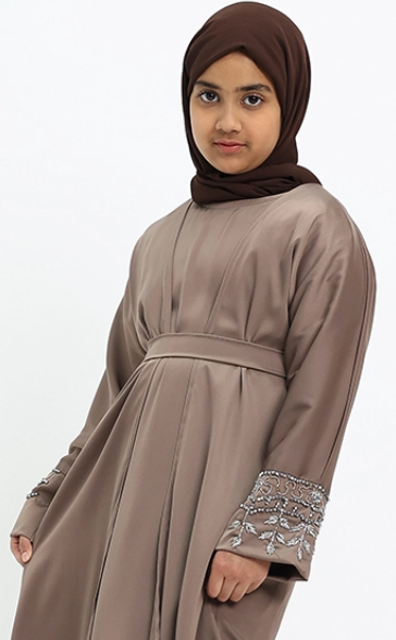 Children 3 piece Tuan Abaya - Mocha