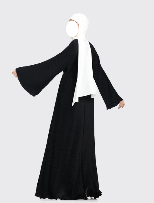 Pleated Abaya Black
