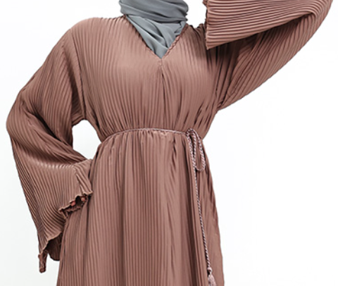 Pleated Abaya Mocha