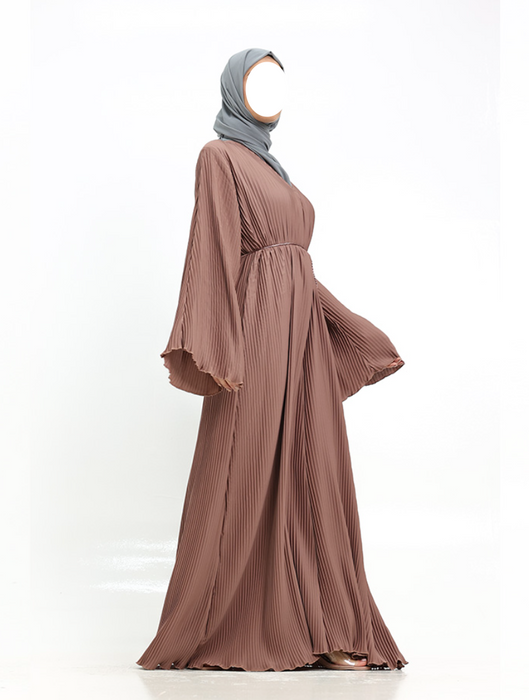 Pleated Abaya Mocha
