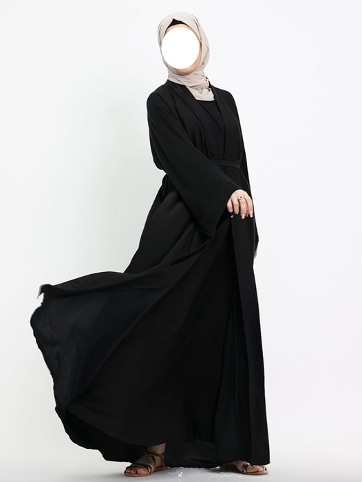 2 Piece Simple Abaya Black