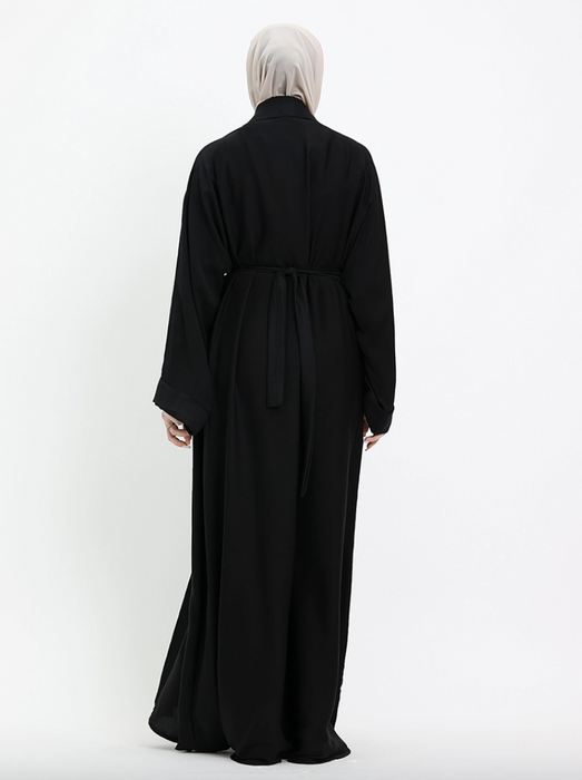 2 Piece Simple Abaya Black