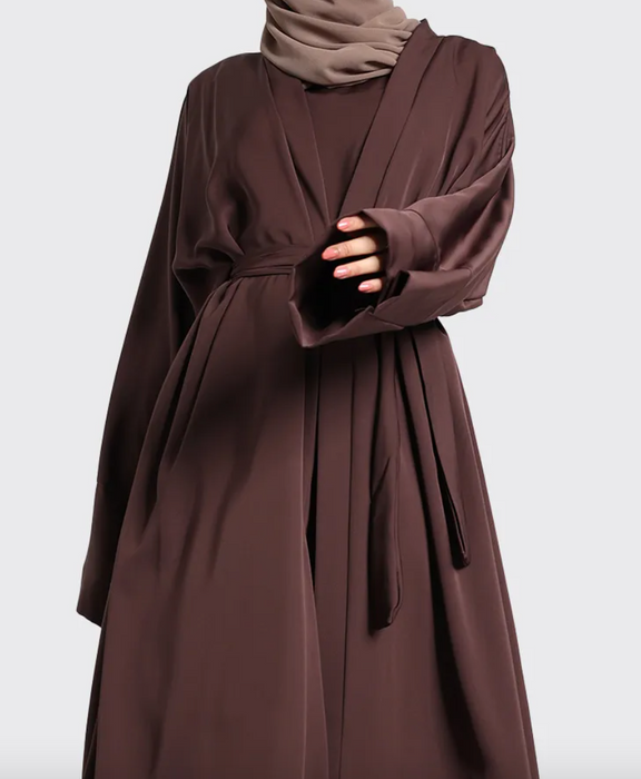 2 Piece Simple Abaya Brown