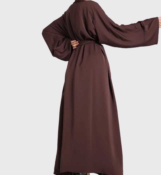 2 Piece Simple Abaya Brown