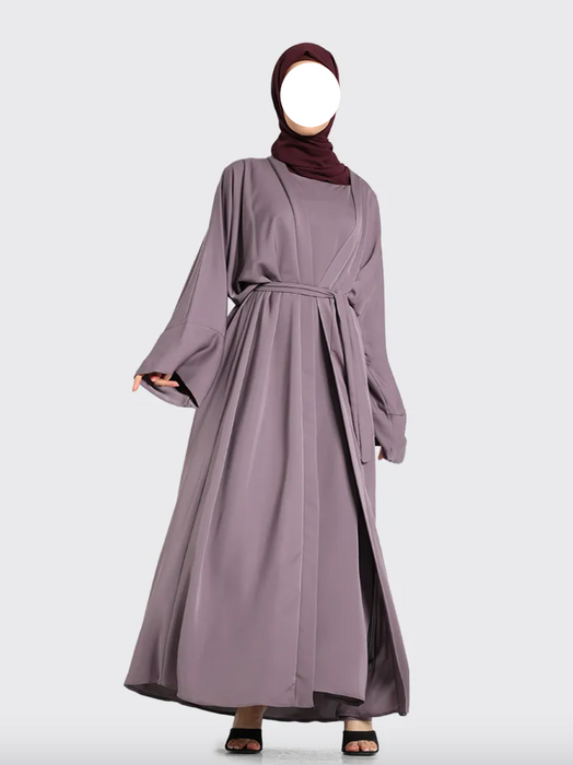 2 Piece Simple Abaya Mauve