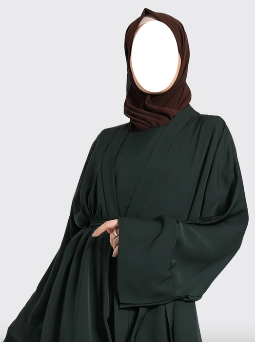 2 Piece Simple Abaya Forest Green