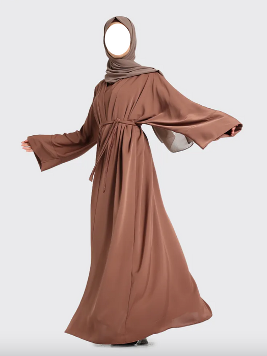 2 Piece Simple Abaya Mocha