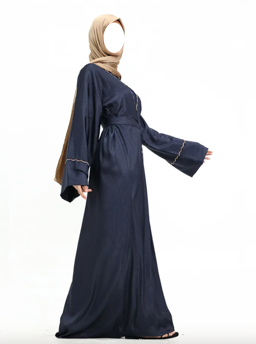 Charmeause Abaya with slip Navy
