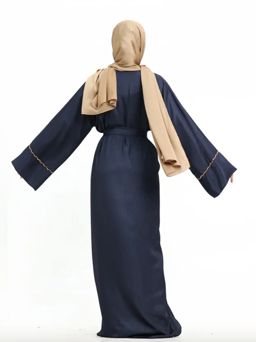Charmeause Abaya with slip Navy