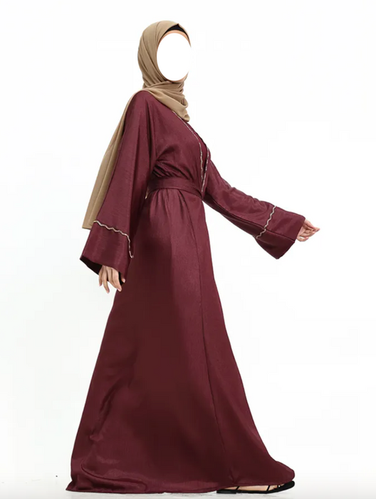 Charmeause Abaya with slip Plum