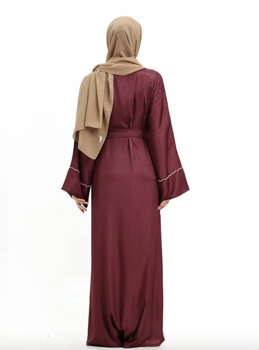 Charmeause Abaya with slip Plum