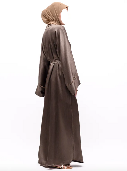 Charmeause Abaya with slip Mocha