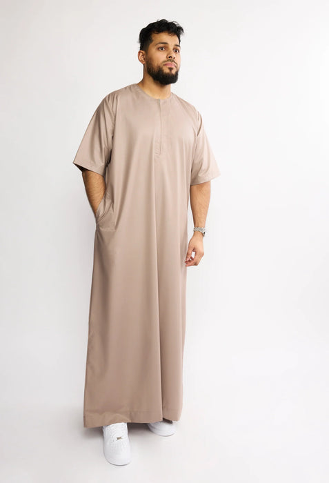 Al Noor R26 Half Sleeve Jubba - Dust Cream