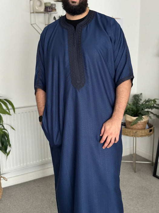 Luxury Moroccan Short Sleeve - Navy
