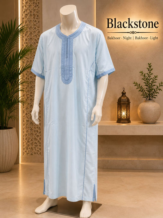 Luxury Moroccan Short Sleeve - Light Blue