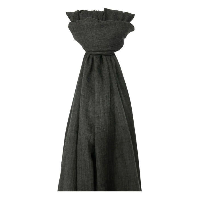 Big Plain Cotton Scarf Charcoal