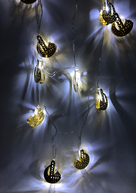 Maroq Cresent and Masjid - Fairy Lights (Gold)
