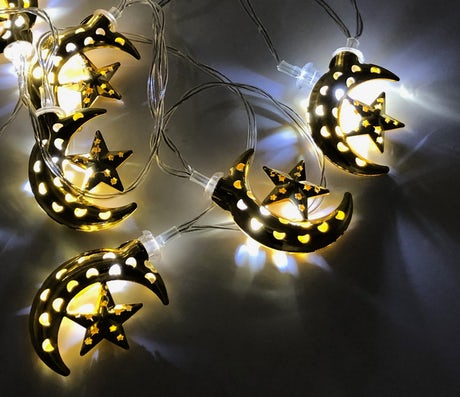Maroq Cresent and Star - Fairy Lights (Gold)