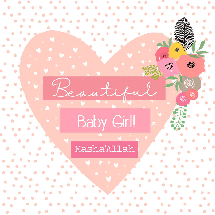 Beautiful Baby Girl Masha&amp;#039;Allah Greeting Card
