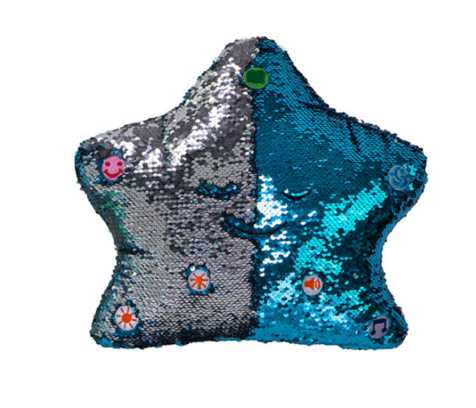 My Dua Pillow - Blue & Silver (Flippable Sequins)