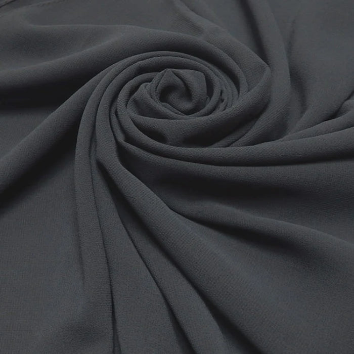 Georgette Medium Charcoal Scarf