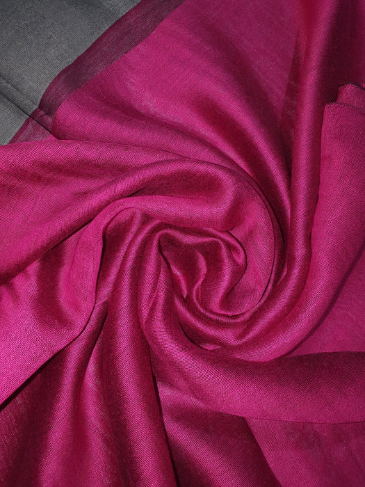 Silk Tassle scarf Hot Pink - Black Border