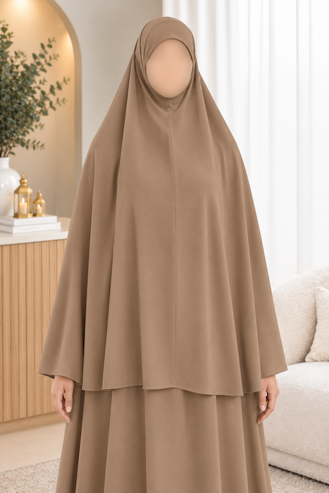 5XL: Khimar Niqab Light Brown